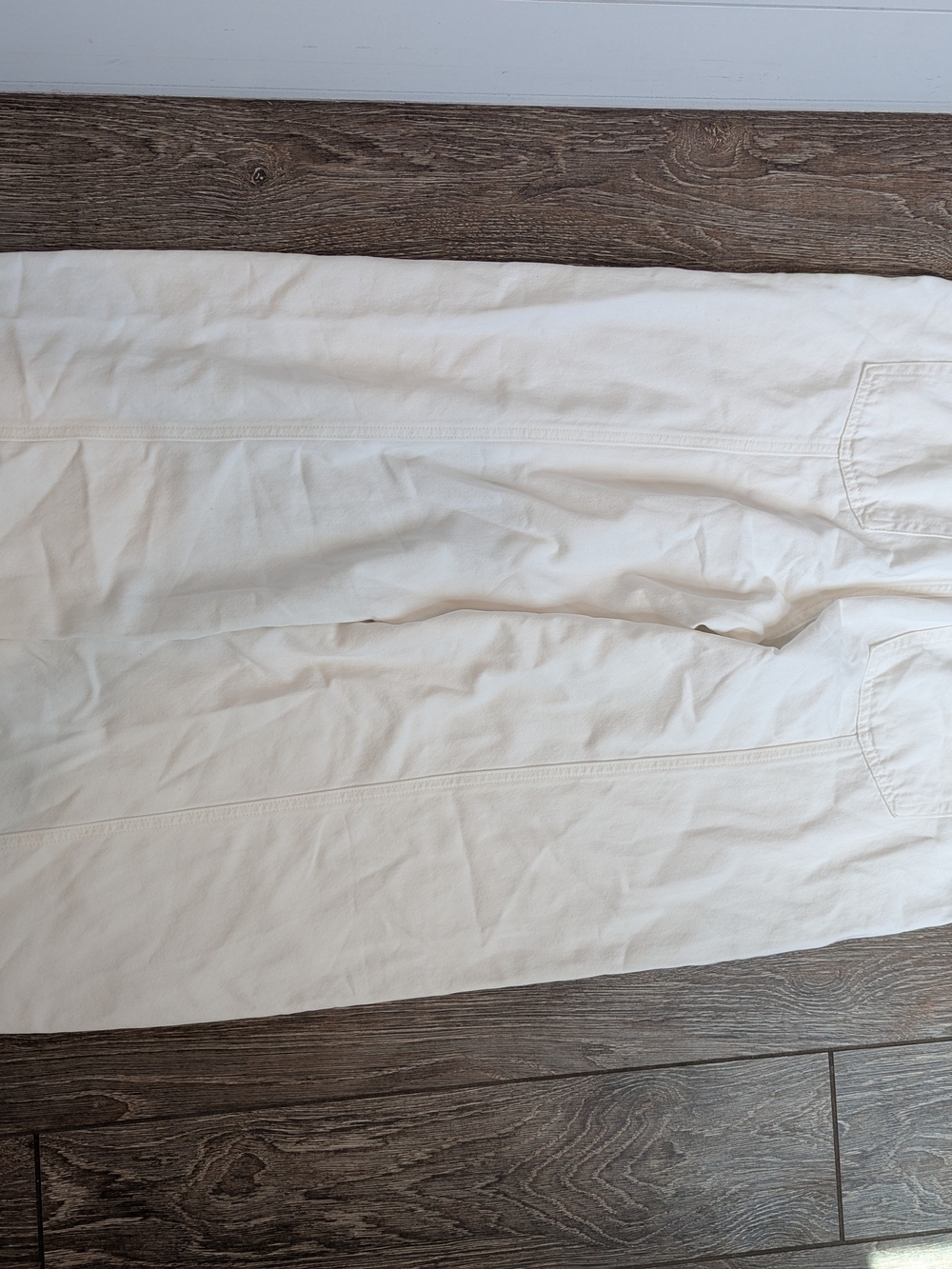 NWT White Pull On Utility Jeans Size 12 Universal Thread Quiet Luxury Coastal - Picture 5 of 10